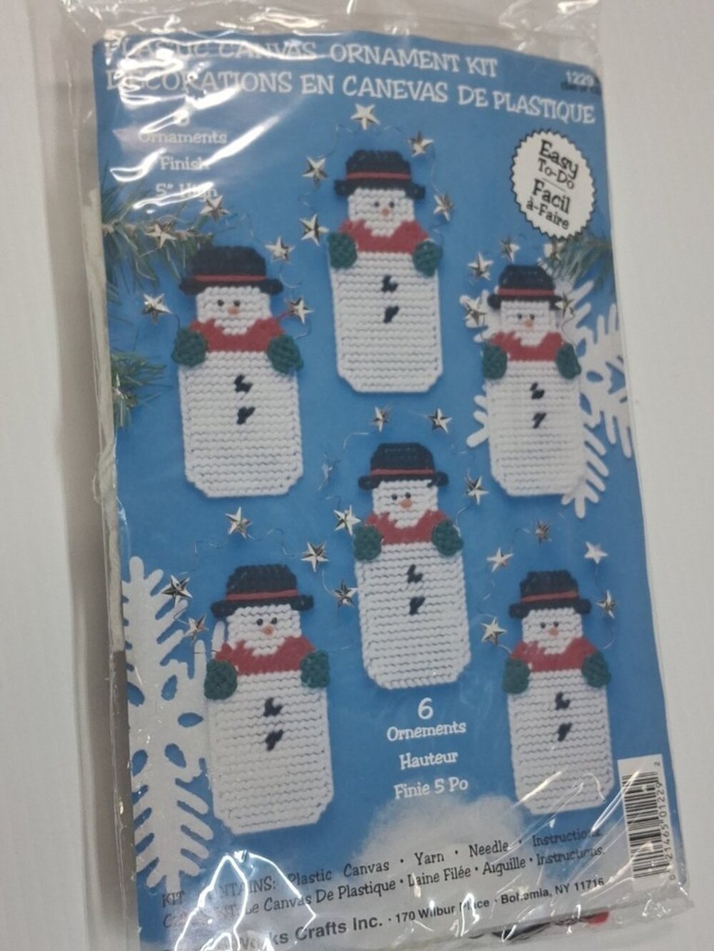Design Works Plastic Canvas Ornament Kit 5” 6 Snowman Snowmen Christmas Easy